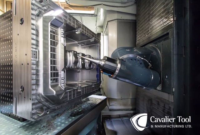 A close up image of a CNC Machine at Windsor-Ontario Based Mould Maker Cavalier Tool and Manufacturing Ltd.
